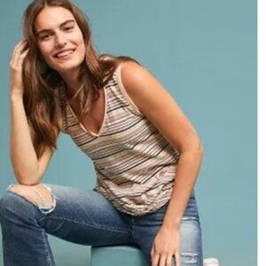 Anthro Gatineau Knotted Tank Top